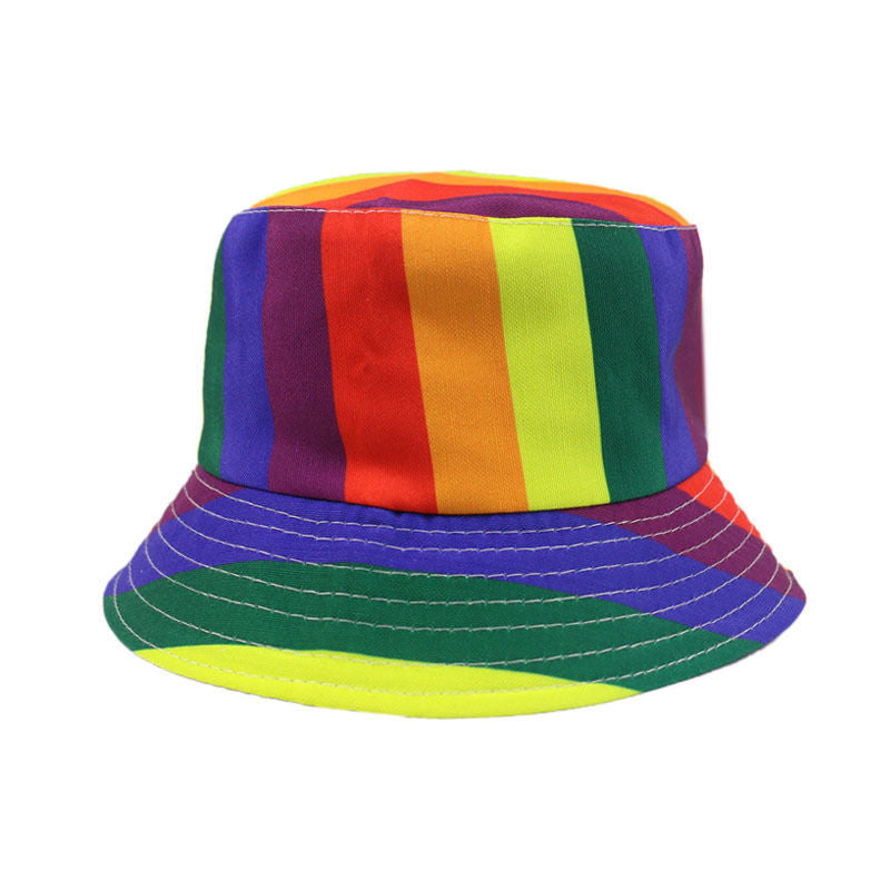 Sombrero de cubo de arcoiris LGBT de poliéster al por mayor